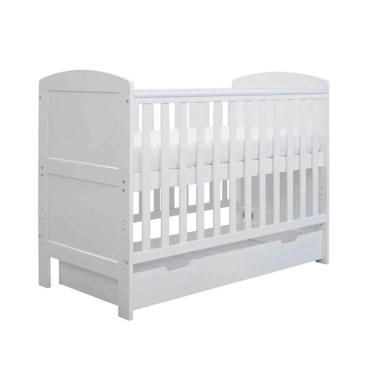 Ickle Bubba Coleby Mini Cot Bed & Under Drawer White - Fibre Mattress | Luxury Home Accessories | Heulog Glow