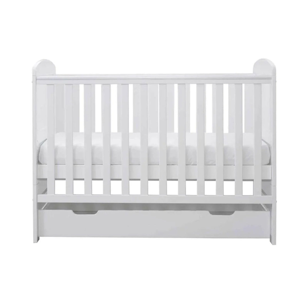 Ickle Bubba Coleby Mini Cot Bed & Under Drawer White - Fibre Mattress | Luxury Home Accessories | Heulog Glow