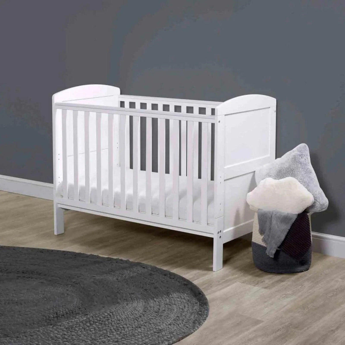 Ickle Bubba Coleby Mini Cot Bed White - Fibre Mattress | Luxury Home Accessories | Heulog Glow