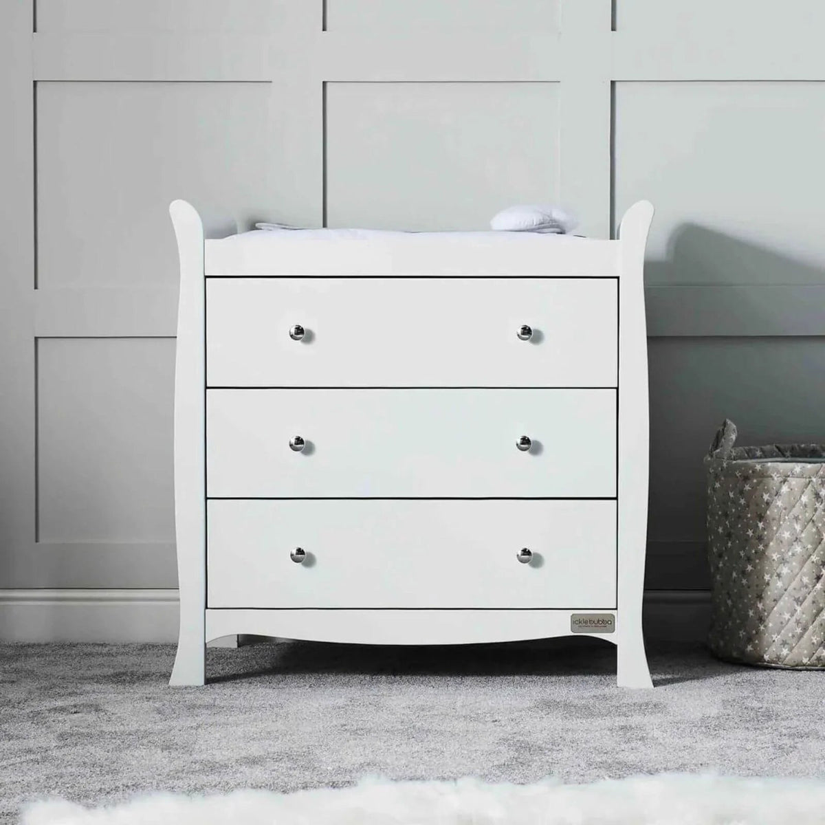 Ickle Bubba Snowdon 4 in 1 Mini 2 Piece Furniture Set White - Fibre Mattress | Luxury Home Accessories | Heulog Glow