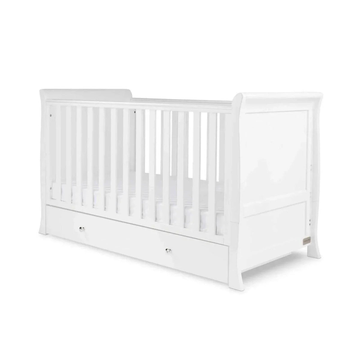 Ickle Bubba Snowdon Classic 2 Piece Furniture Set White - Premium Pocket Sprung Mattress | Luxury Home Accessories | Heulog Glow