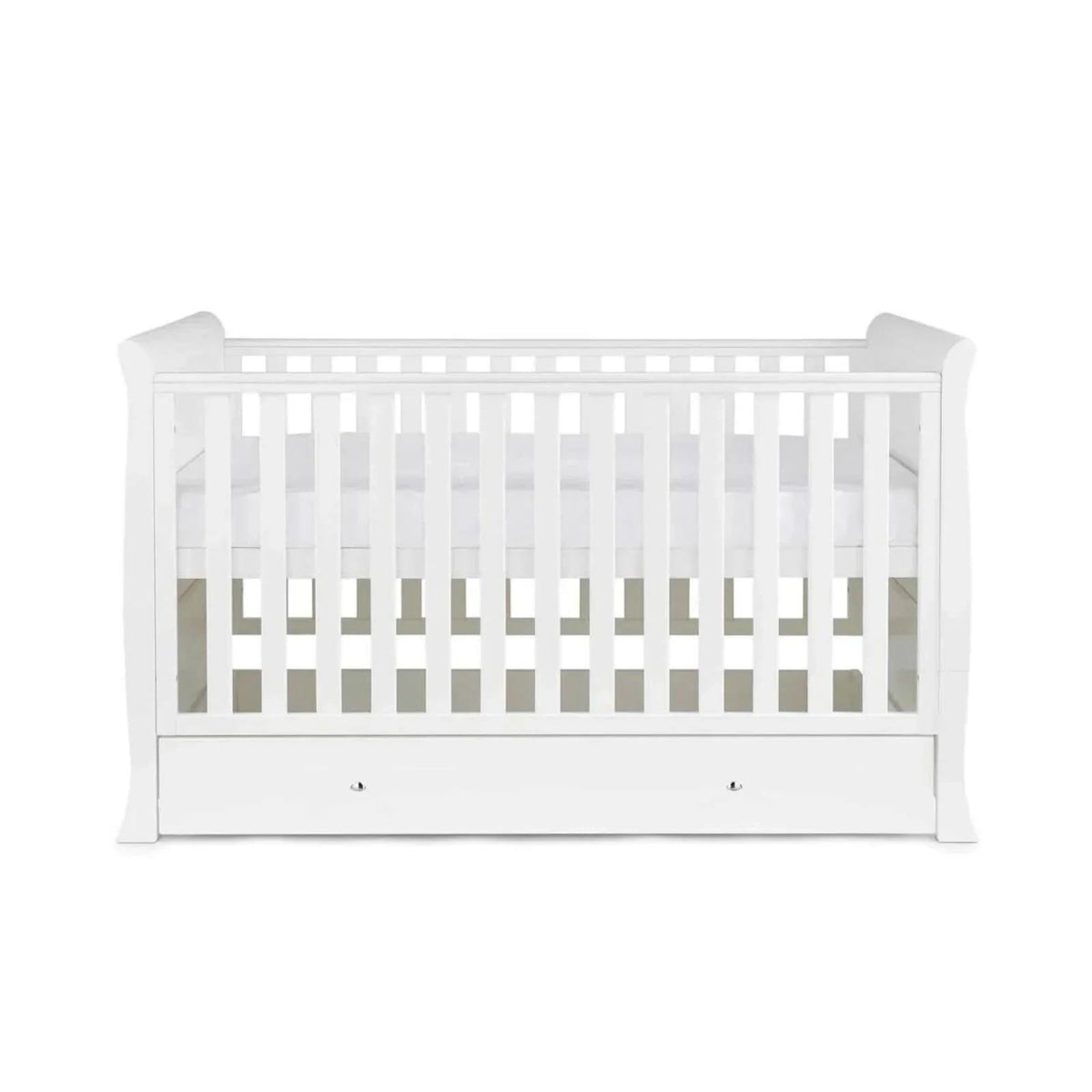 Ickle Bubba Snowdon Classic 2 Piece Furniture Set White - Premium Sprung Mattress | Luxury Home Accessories | Heulog Glow