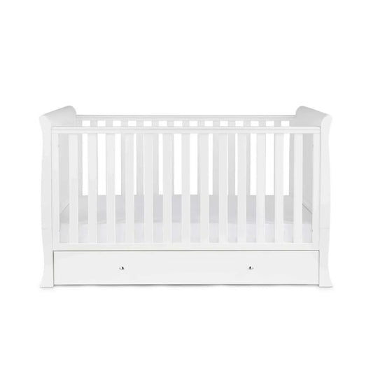 Ickle Bubba Snowdon Classic Cot Bed White - Fibre Mattress | Luxury Home Accessories | Heulog Glow