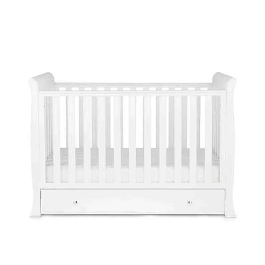 Ickle Bubba Snowdon Mini Cot Bed White - Premium Sprung Mattress | Luxury Home Accessories | Heulog Glow