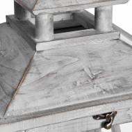 Set Of Three Wooden Lanterns With Traditional Cross Section