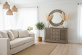 Delphine Dresser - styled in coastal Hamptons living room