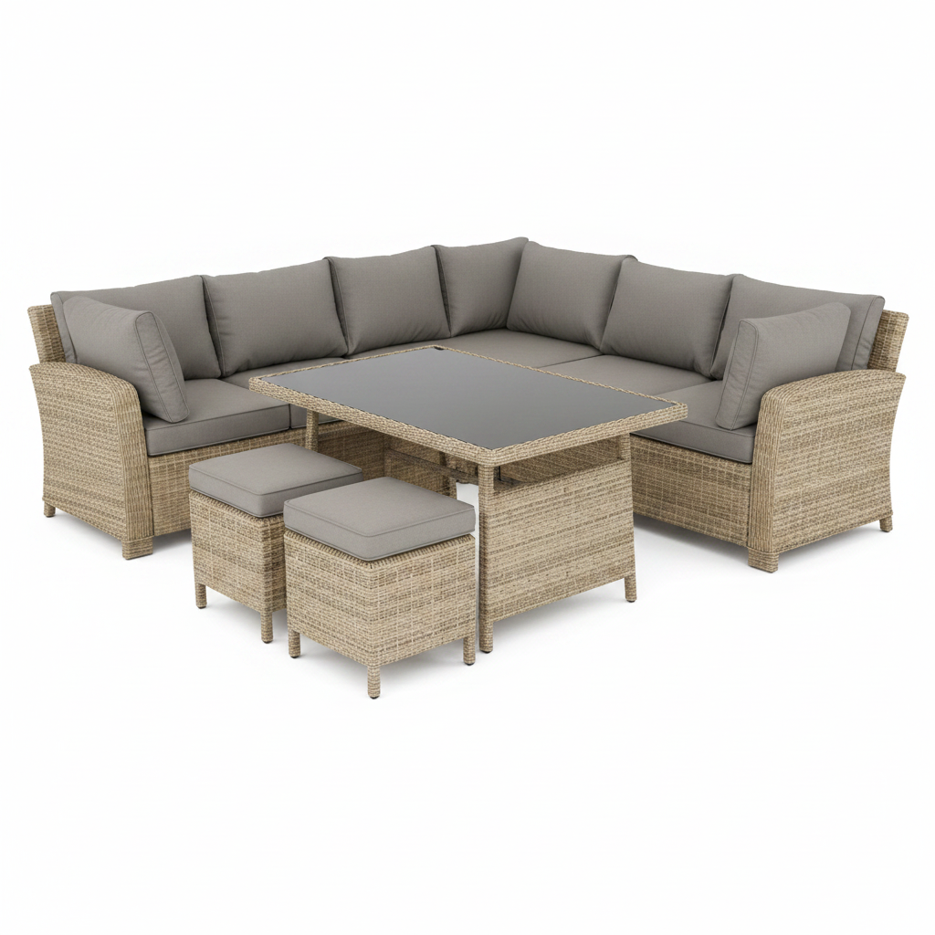 Amalfi Outdoor Large Corner Set 45 degree angle on white background