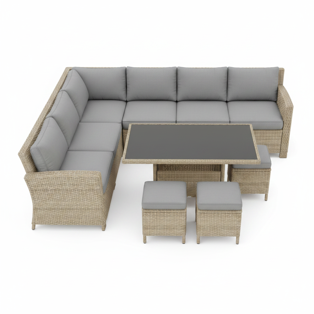 Amalfi Outdoor Large Corner Set overhead view on white background