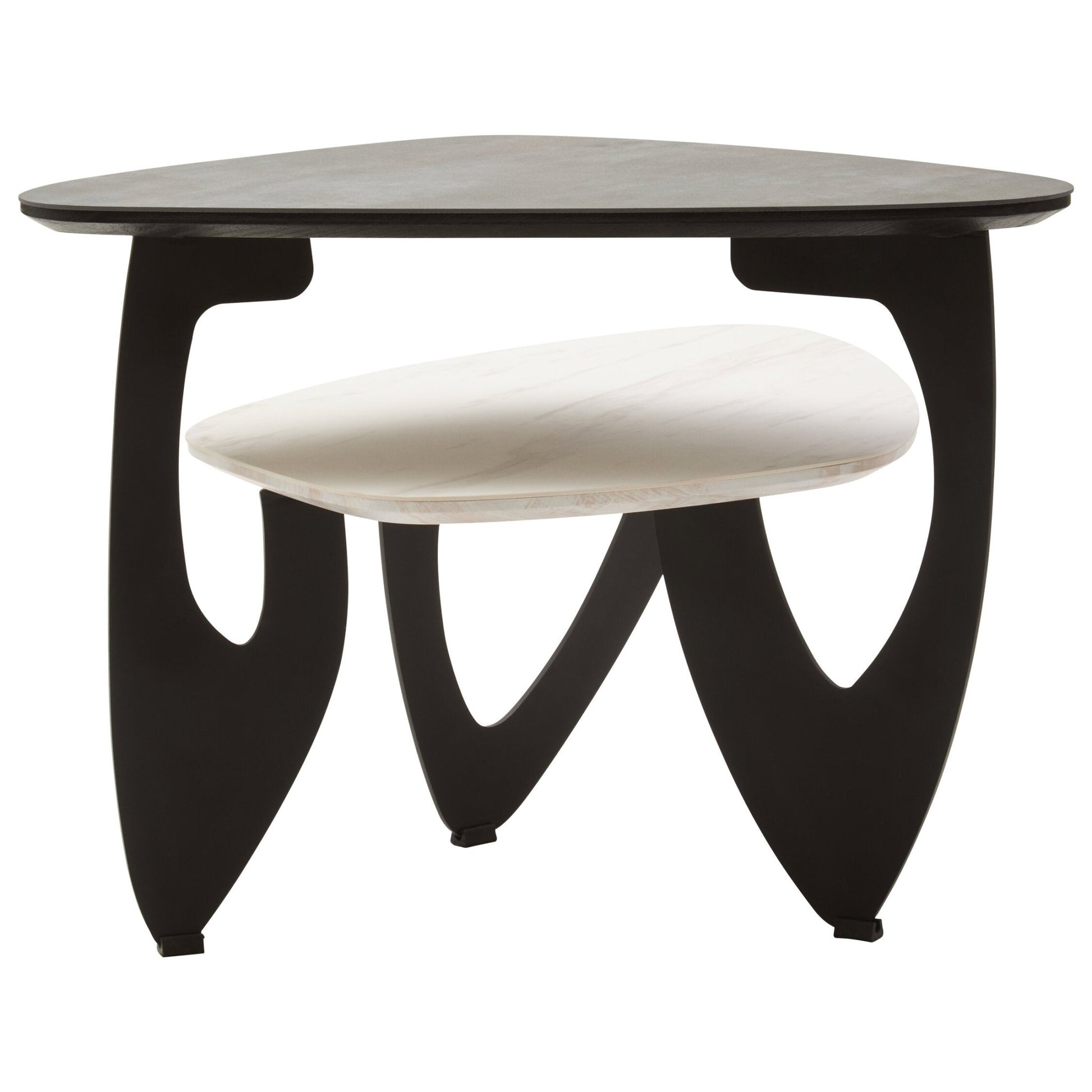 Imperia 2 Tier Small Asymmetrical Ceramic Coffee Table | Luxury Home Accessories | Heulog Glow
