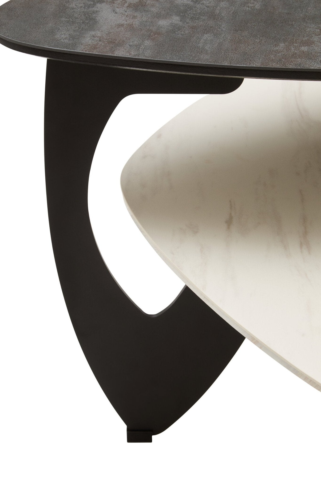 Imperia 2 Tier Small Asymmetrical Ceramic Coffee Table | Luxury Home Accessories | Heulog Glow