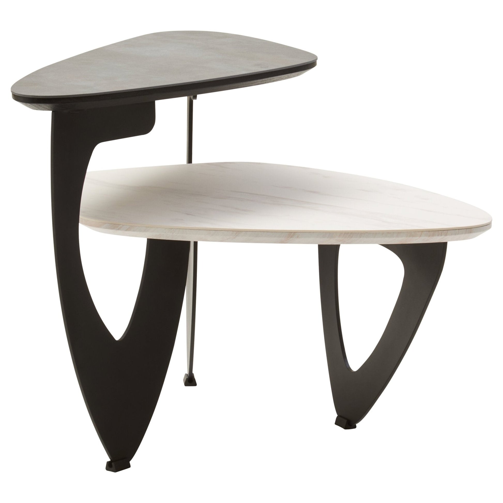 Imperia 2 Tier Small Asymmetrical Ceramic Coffee Table | Luxury Home Accessories | Heulog Glow