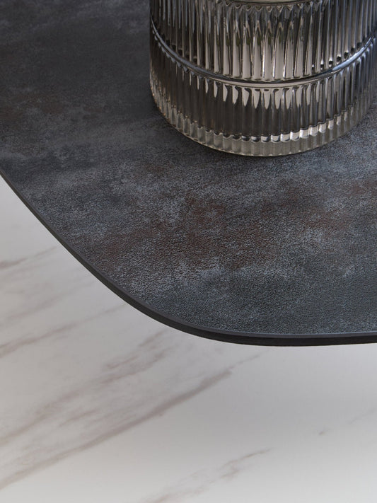 Imperia 2 Tier Small Asymmetrical Ceramic Coffee Table | Luxury Home Accessories | Heulog Glow