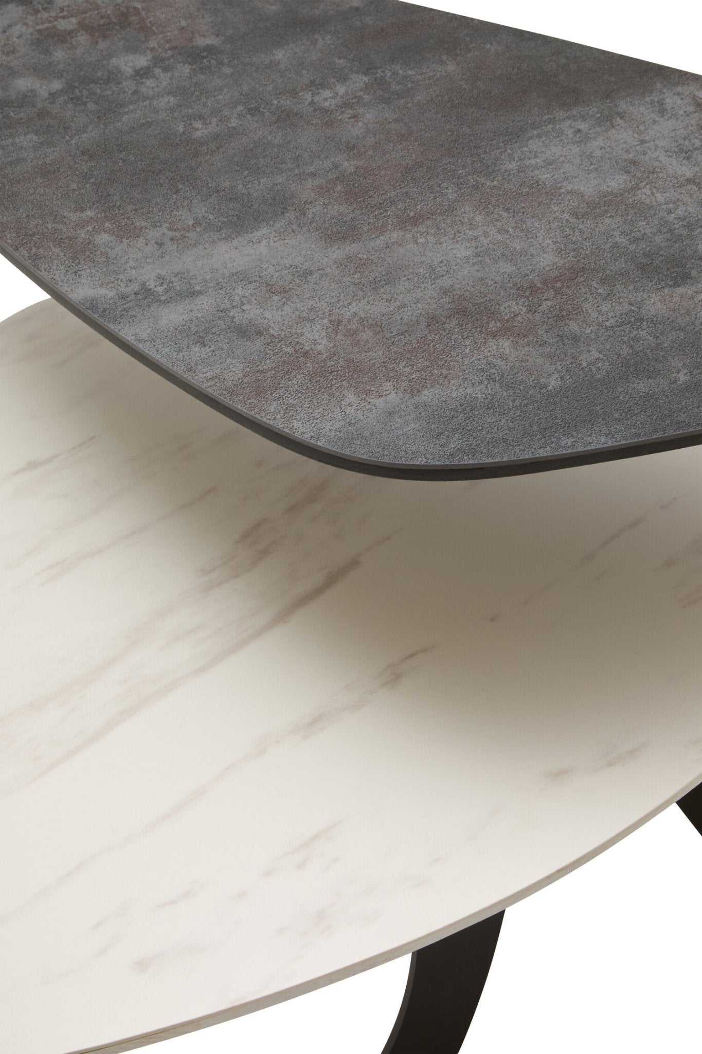 Imperia 2 Tier Small Asymmetrical Ceramic Coffee Table | Luxury Home Accessories | Heulog Glow
