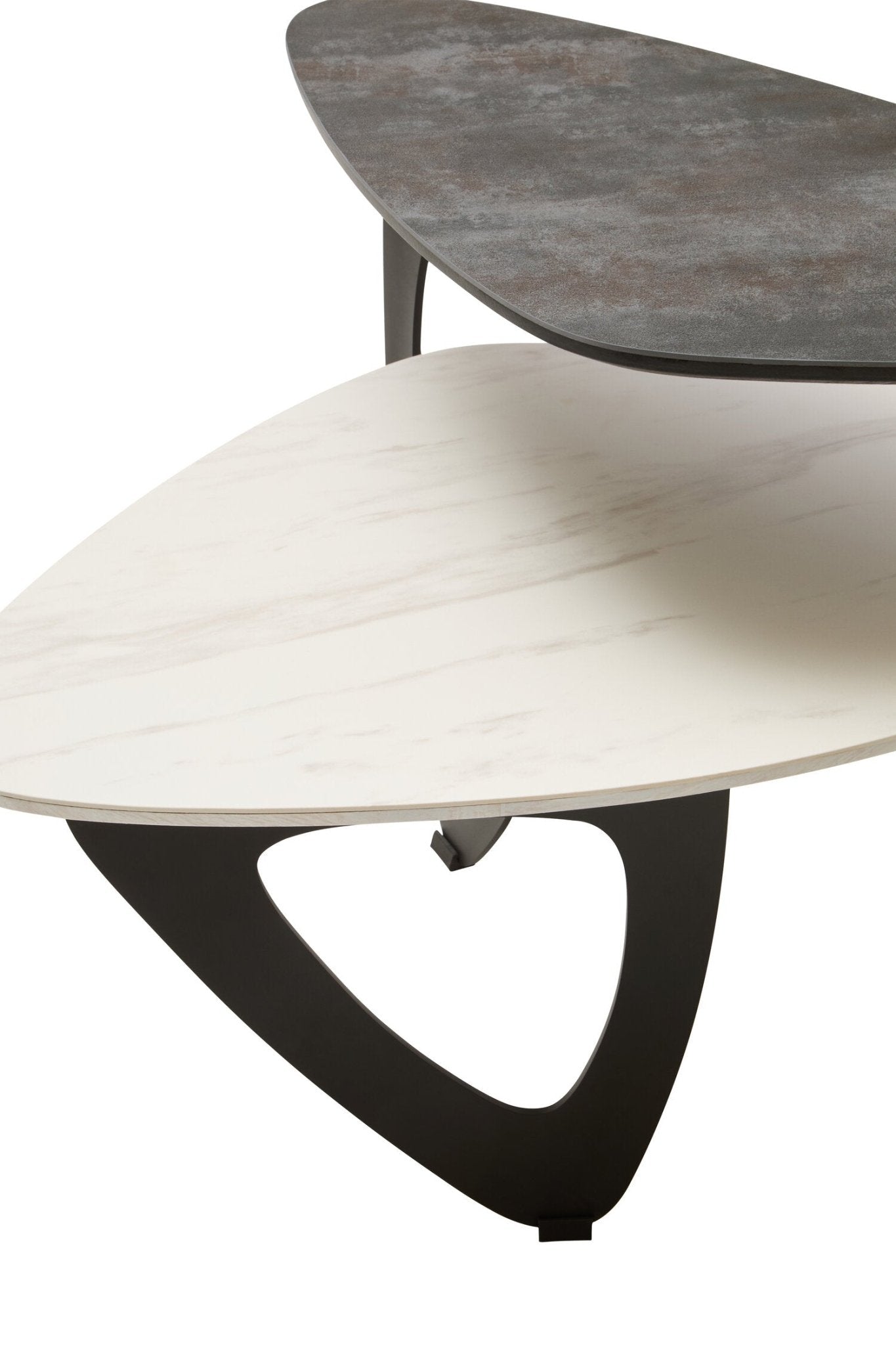 Imperia 2 Tier Small Asymmetrical Ceramic Coffee Table | Luxury Home Accessories | Heulog Glow