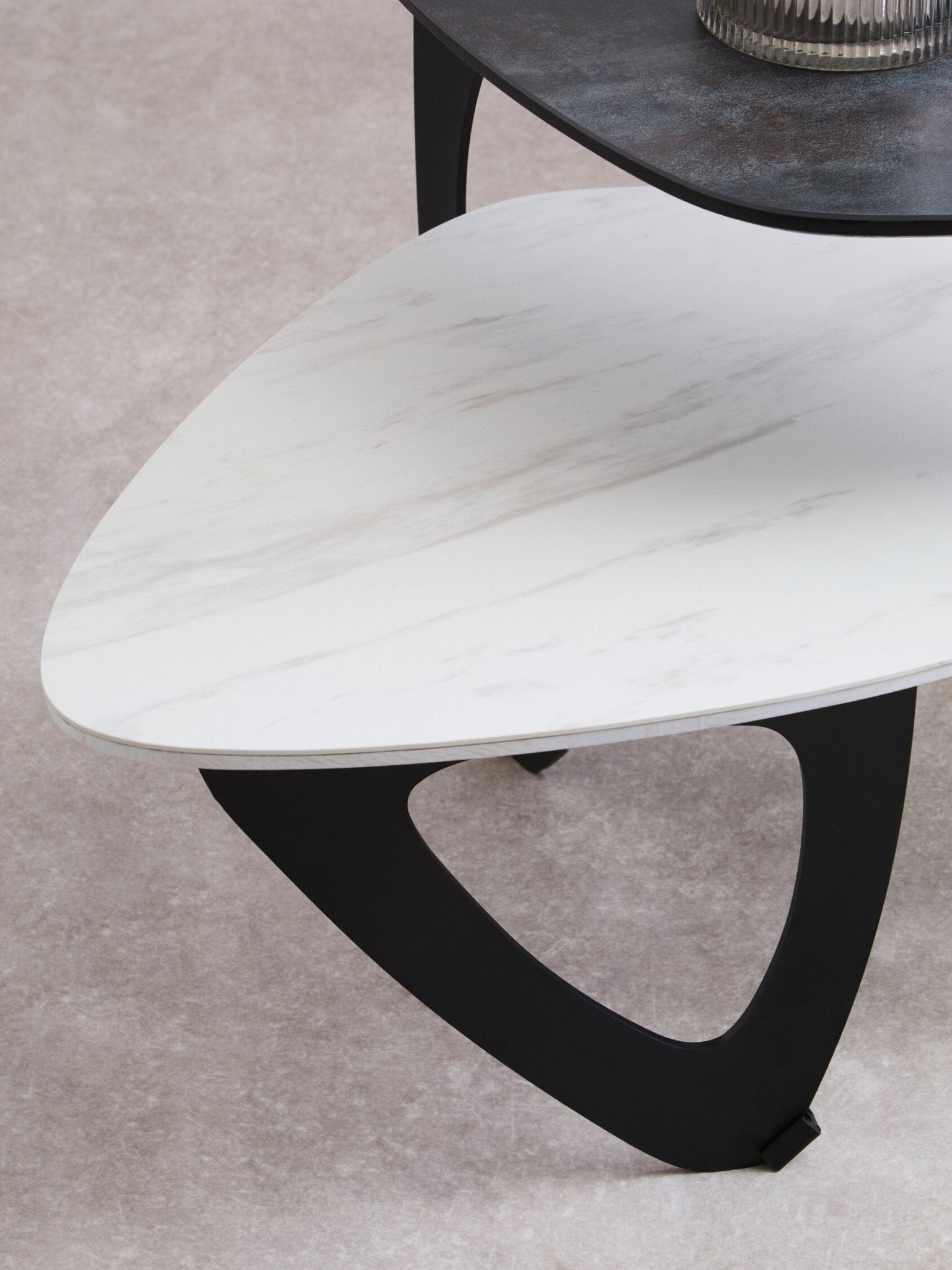 Imperia 2 Tier Small Asymmetrical Ceramic Coffee Table | Luxury Home Accessories | Heulog Glow