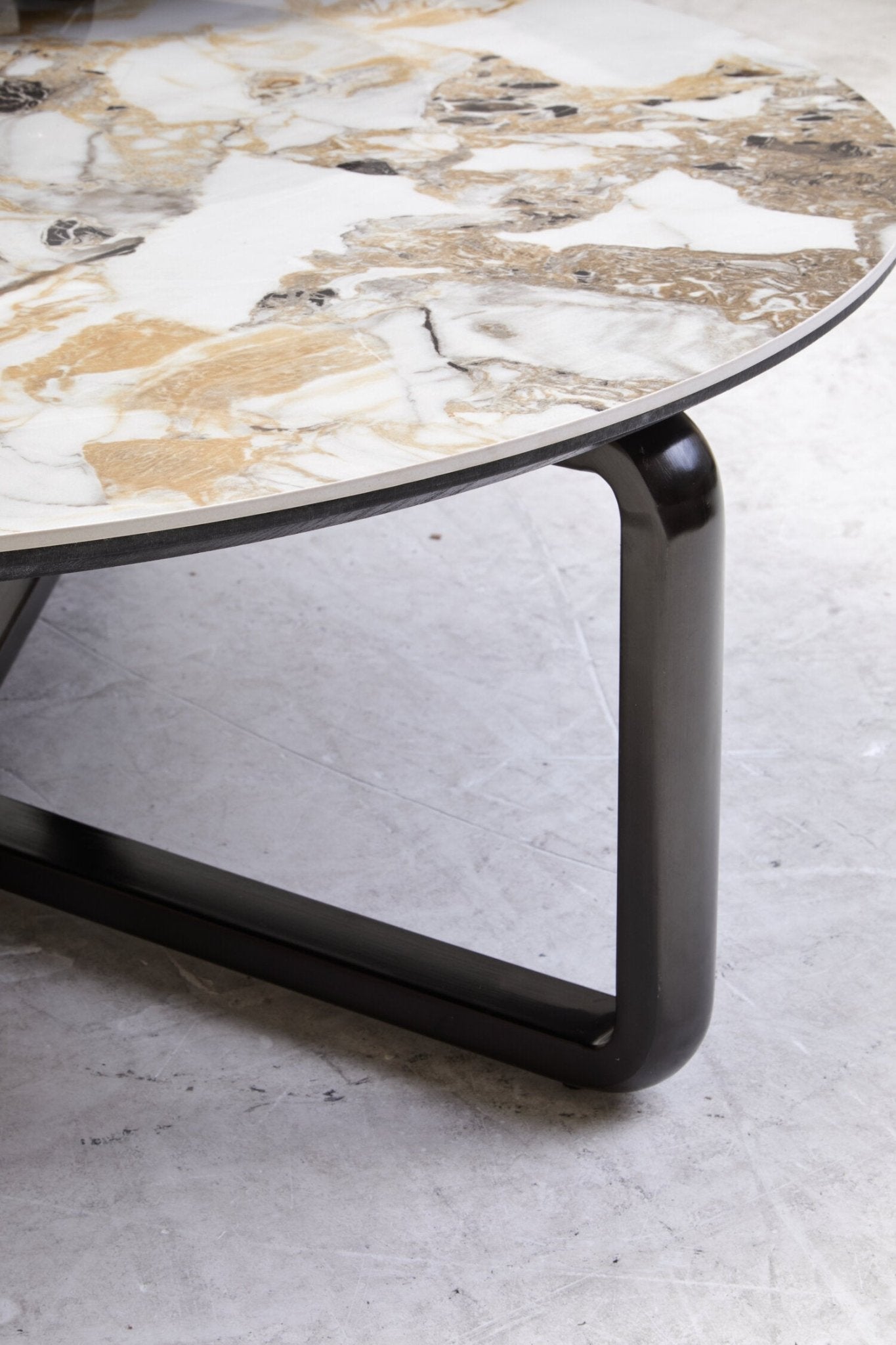 Imperia 3 Tier Round Ceramic Marble Effect Coffee Table | Luxury Home Accessories | Heulog Glow