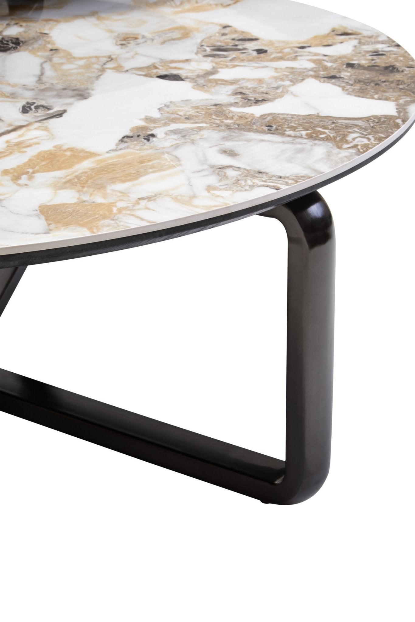 Imperia 3 Tier Round Ceramic Marble Effect Coffee Table | Luxury Home Accessories | Heulog Glow
