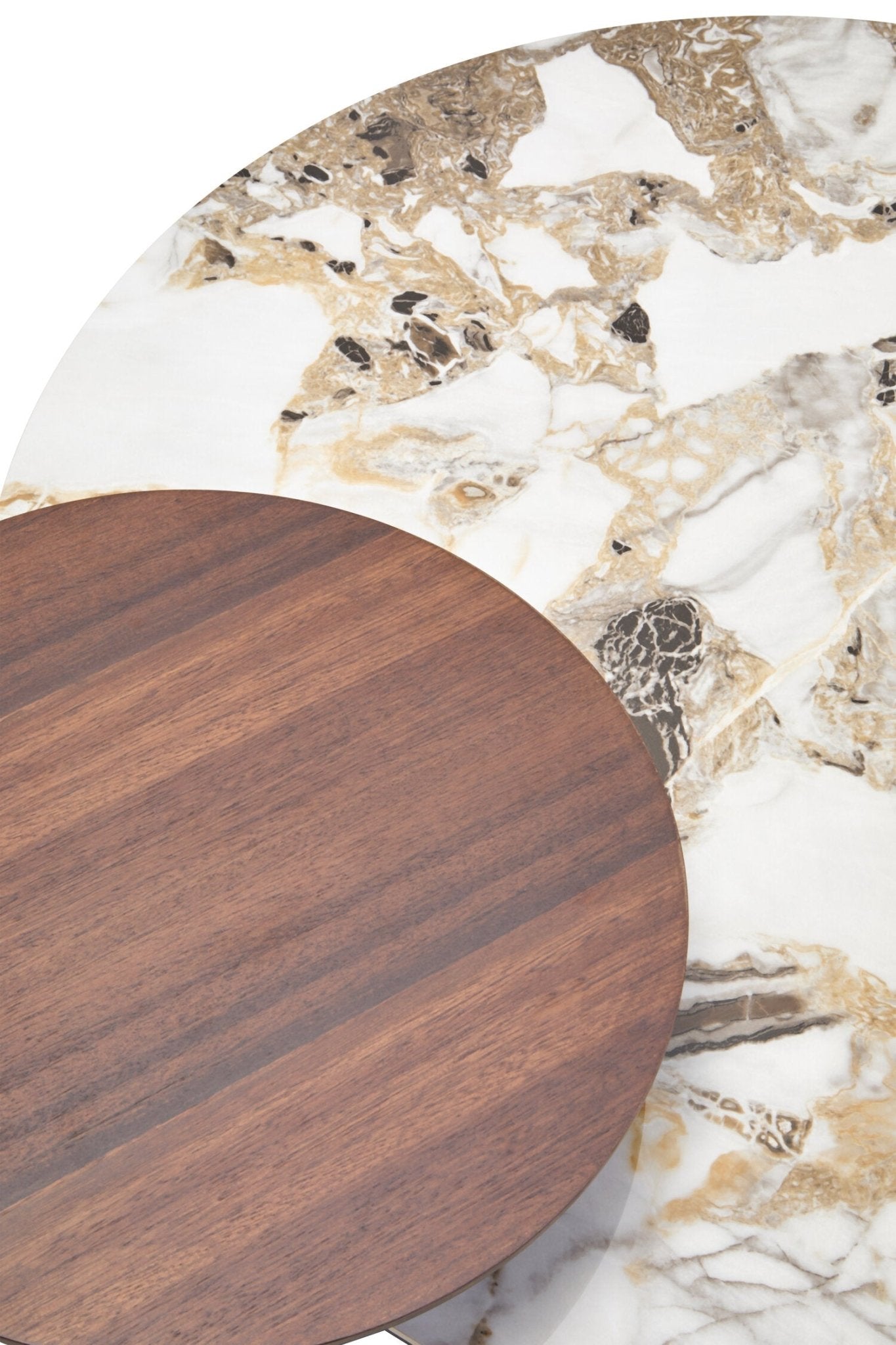 Imperia 3 Tier Round Ceramic Marble Effect Coffee Table | Luxury Home Accessories | Heulog Glow
