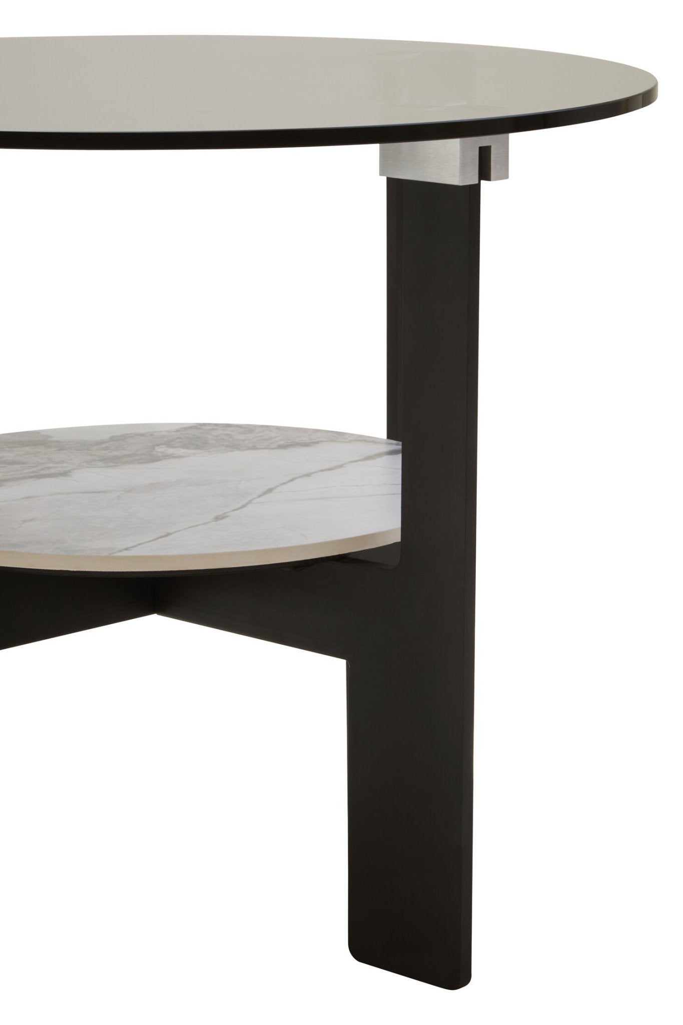 Imperia Round Grey Glass And Ceramic Small Coffee Table | Luxury Home Accessories | Heulog Glow