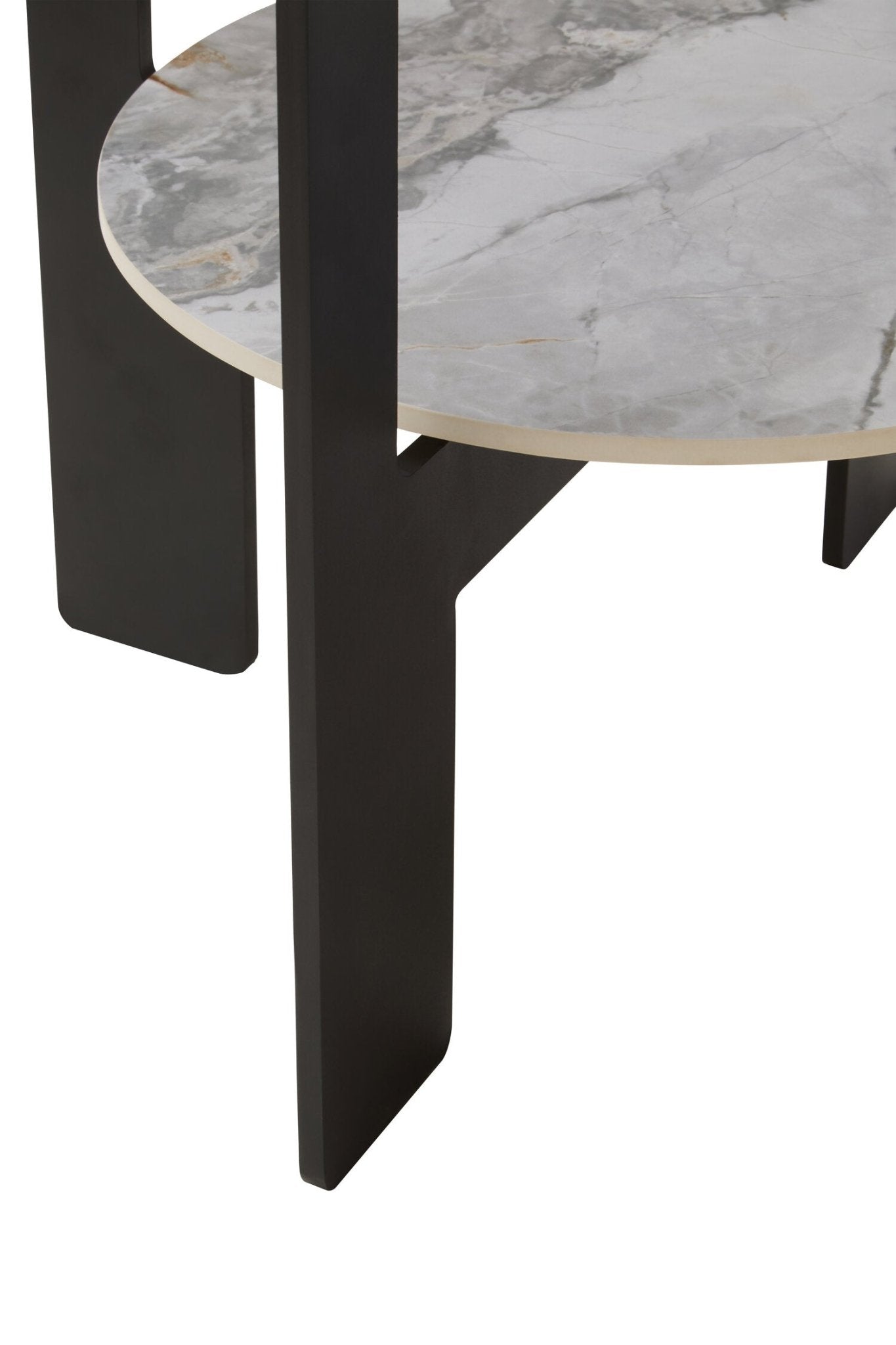 Imperia Round Grey Glass And Ceramic Small Coffee Table | Luxury Home Accessories | Heulog Glow