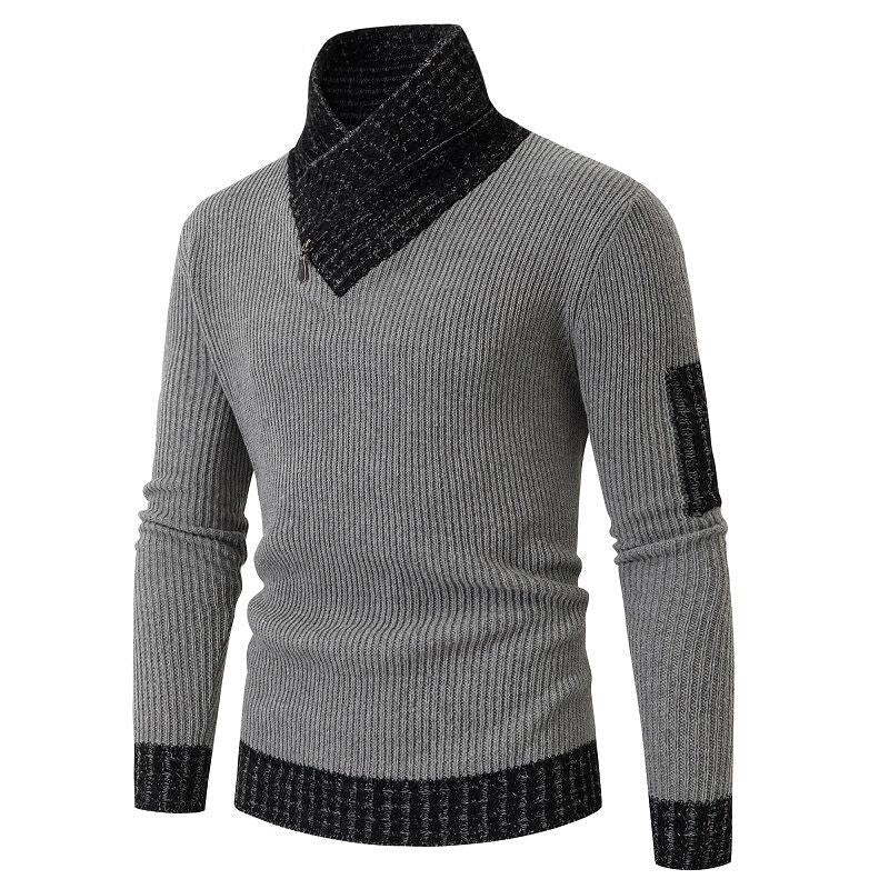 Independent Station Casual Slim Knit Pullover Long-sleeved Scarf Collar Sweater Men's | Luxury Home Accessories | Heulog Glow
