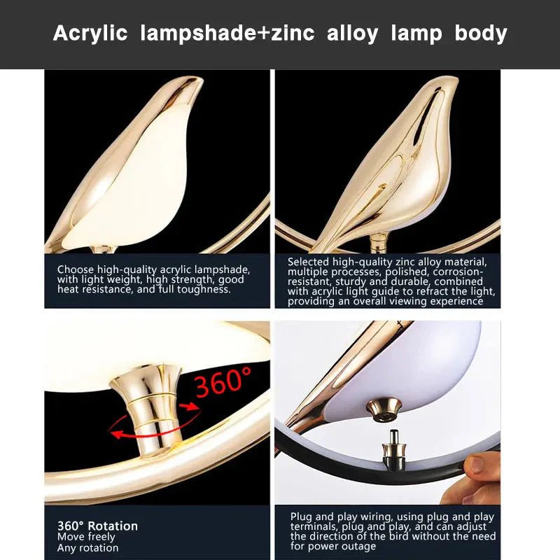 Indoor Hanging Bird LED Cord Pendant Lamps | Luxury Home Accessories | Heulog Glow