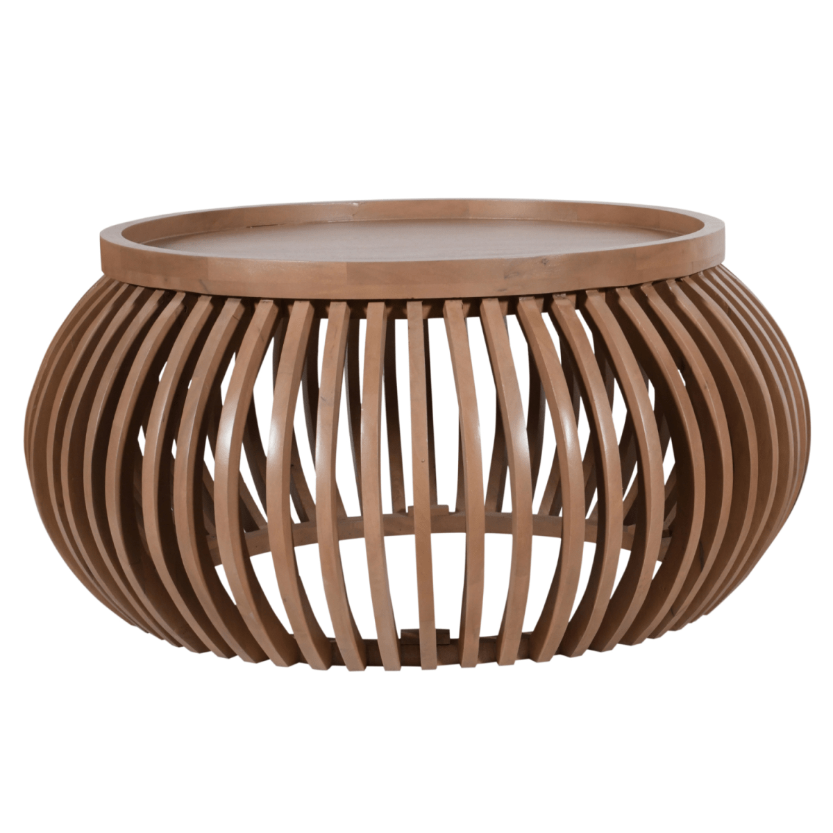 Indus Solid Wood Small Round Low Coffee Table | Luxury Home Accessories | Heulog Glow