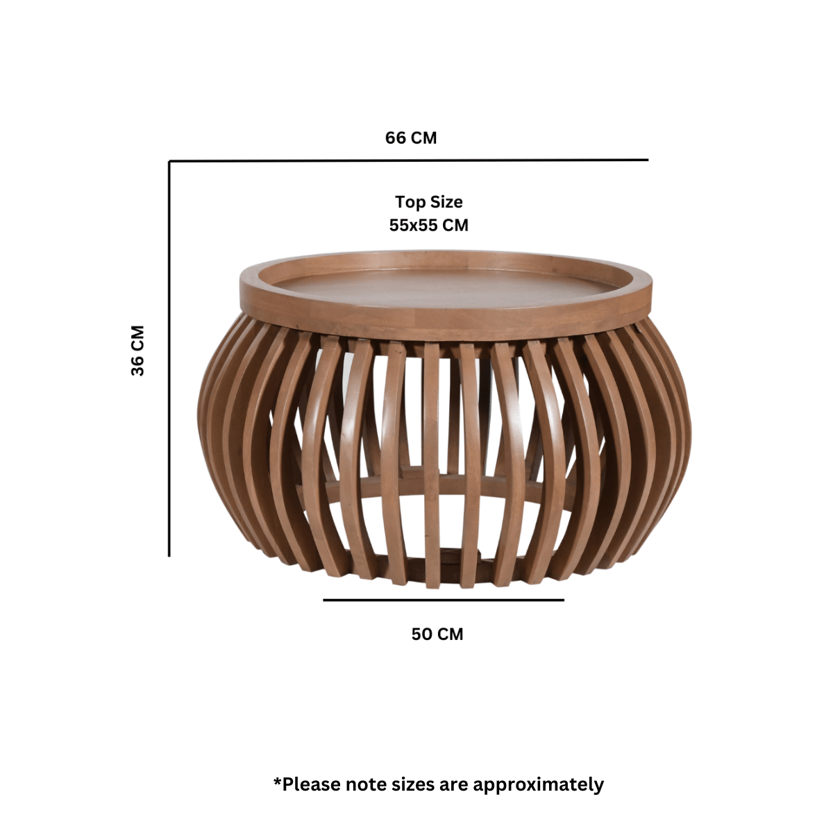 Indus Solid Wood Small Round Low Coffee Table | Luxury Home Accessories | Heulog Glow