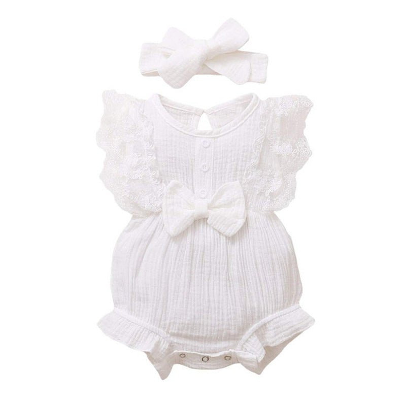 Infant And Toddler GirlsCandy-colored Lace Romper With Bib | Luxury Home Accessories | Heulog Glow