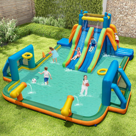 Inflatable Outdoor Water Park for Kids  with Climbing Wall