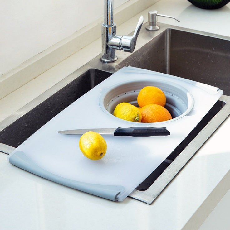 Innovative Multi-Functional 3 in 1 Chopping Board Detachable Folding Drain Basket Sink Cutting Board | Luxury Home Accessories | Heulog Glow