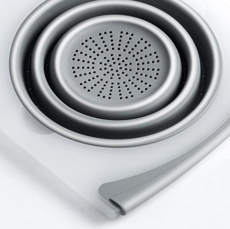 Innovative Multi-Functional 3 in 1 Chopping Board Detachable Folding Drain Basket Sink Cutting Board | Luxury Home Accessories | Heulog Glow