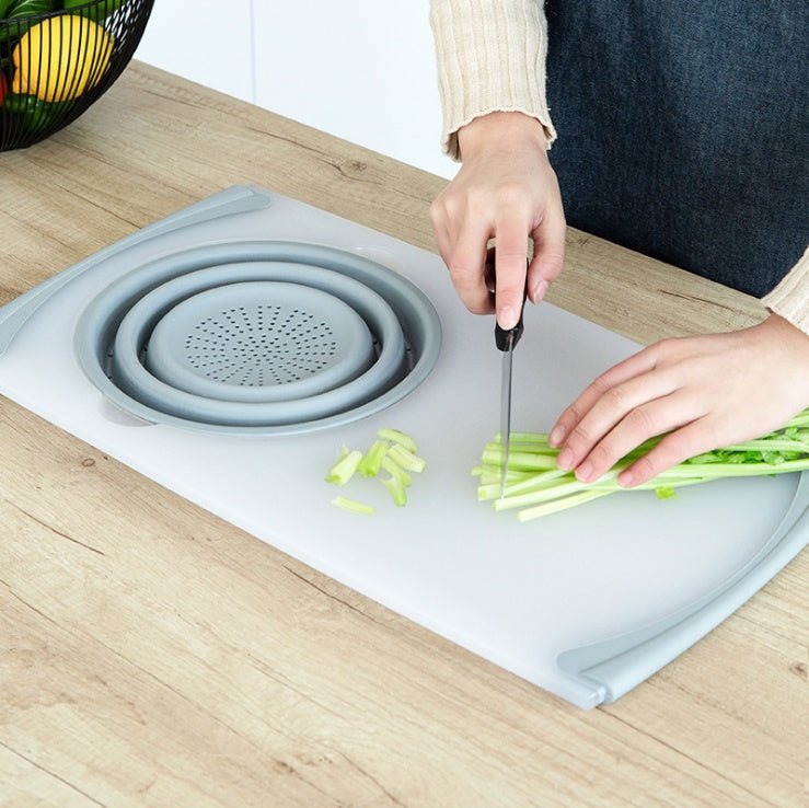Innovative Multi-Functional 3 in 1 Chopping Board Detachable Folding Drain Basket Sink Cutting Board | Luxury Home Accessories | Heulog Glow