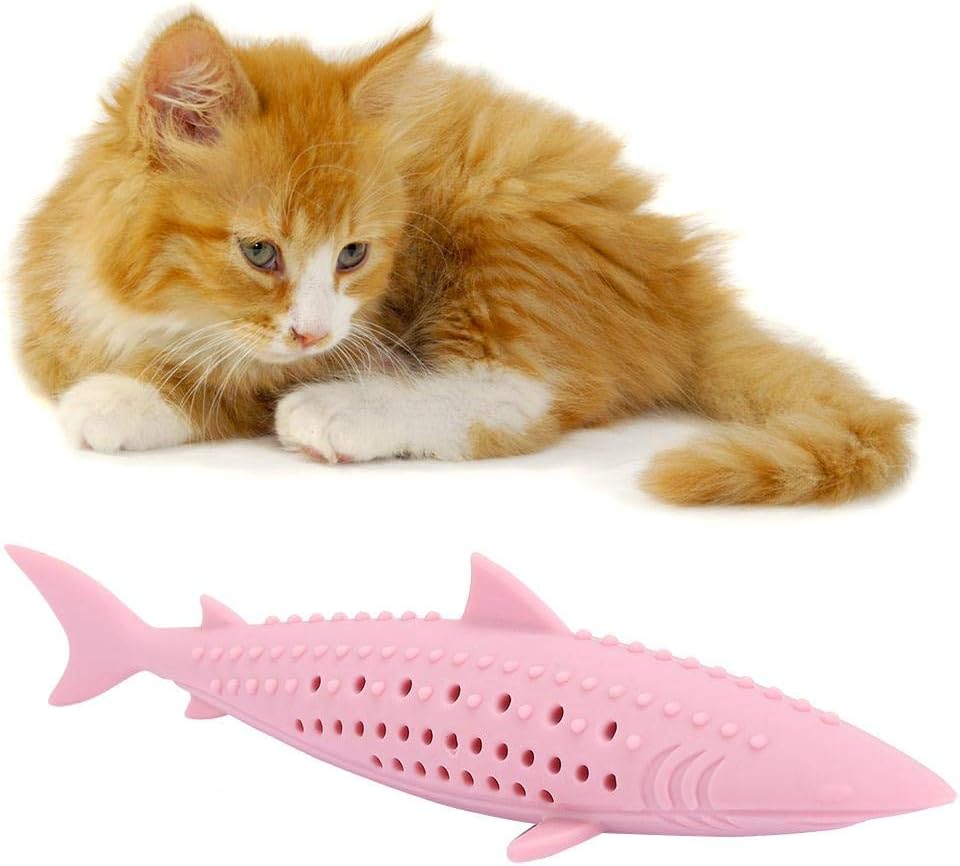 Interactive Cat Fish Shape Chew Toy Silicone Pet Cat Catnip Molar Teeth Cleaning Simulation Fish Shape Training Interactive Toy | Luxury Home Accessories | Heulog Glow
