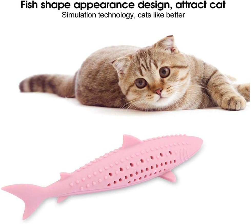 Interactive Cat Fish Shape Chew Toy Silicone Pet Cat Catnip Molar Teeth Cleaning Simulation Fish Shape Training Interactive Toy | Luxury Home Accessories | Heulog Glow
