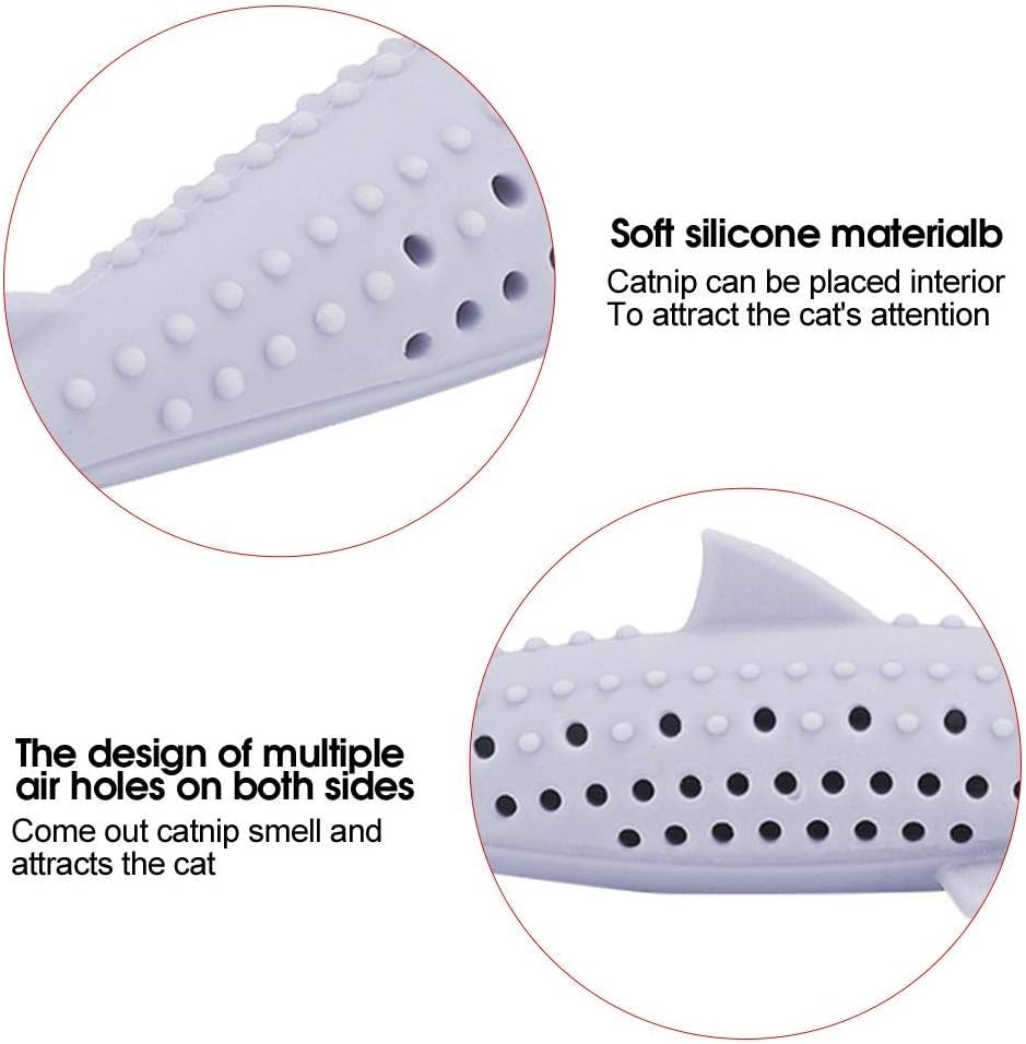 Interactive Cat Fish Shape Chew Toy Silicone Pet Cat Catnip Molar Teeth Cleaning Simulation Fish Shape Training Interactive Toy | Luxury Home Accessories | Heulog Glow