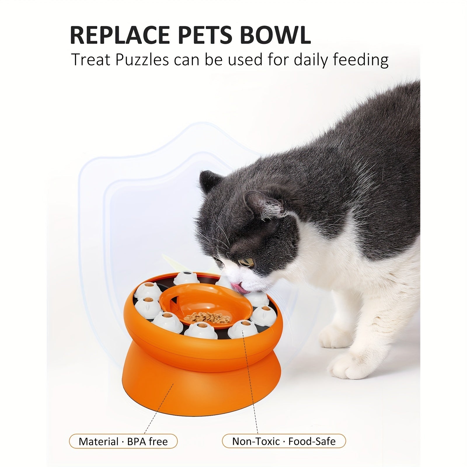 Interactive Puzzle For Cats Raised Educational Toy Slow Pet Feeder Dry Food Dispenser And Snacks | Luxury Home Accessories | Heulog Glow