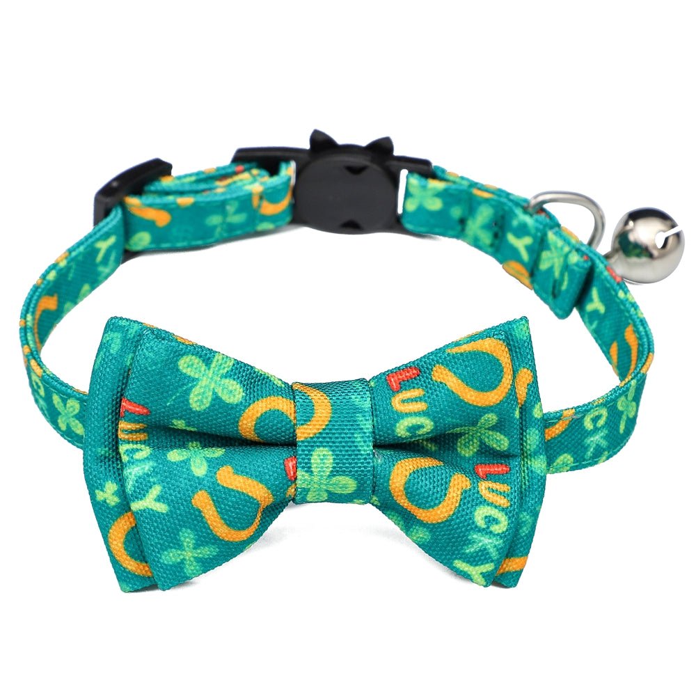 Irish Festival Plaid Bow Cat Collar | Luxury Home Accessories | Heulog Glow