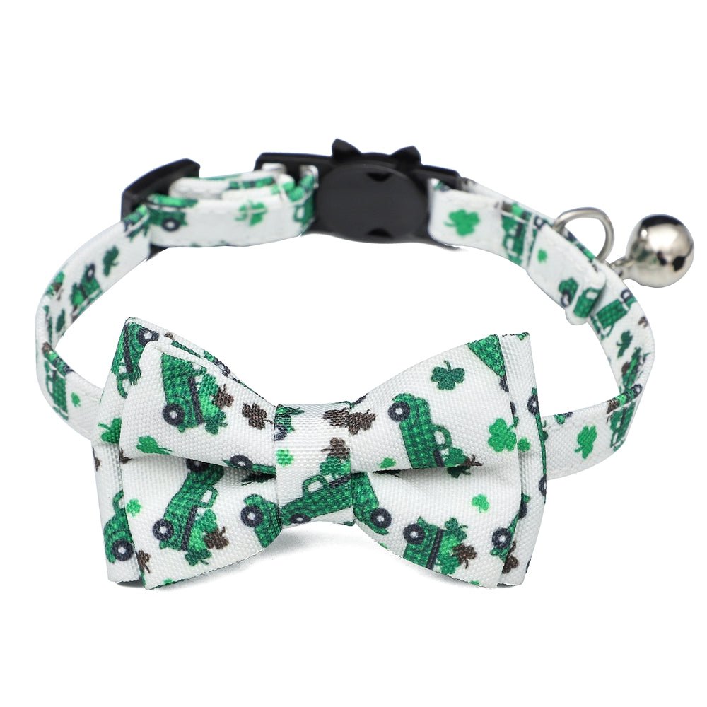 Irish Festival Plaid Bow Cat Collar | Luxury Home Accessories | Heulog Glow