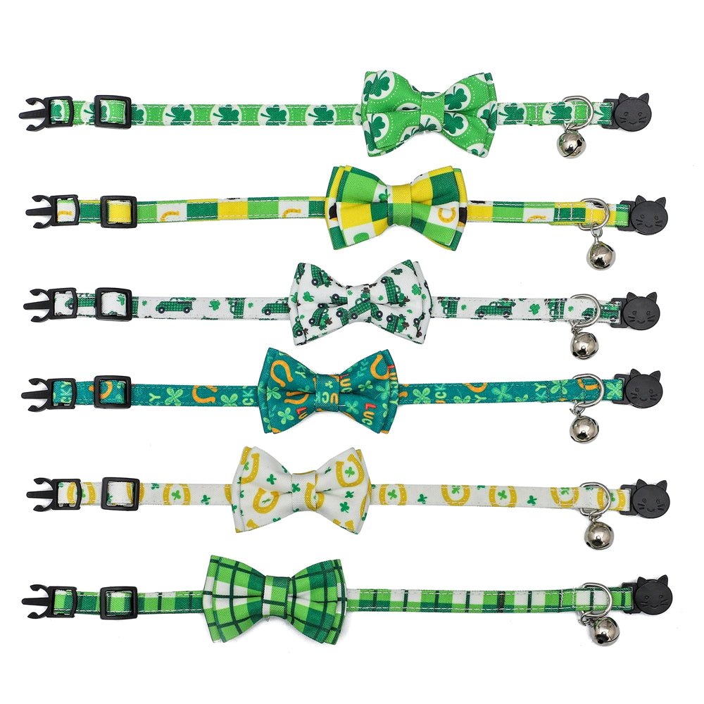 Irish Festival Plaid Bow Cat Collar | Luxury Home Accessories | Heulog Glow