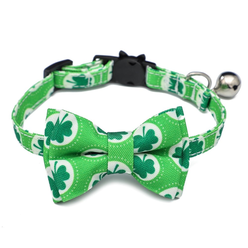Irish Festival Plaid Bow Cat Collar | Luxury Home Accessories | Heulog Glow