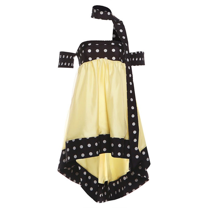 Irregular Print Polka-Dot Fashionable Off-Shoulder Sexy Dress For Women | Luxury Home Accessories | Heulog Glow