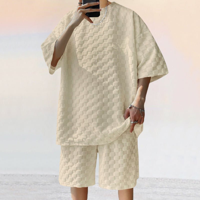 Jacquard Plaid Loose Straight Casual Shorts Suit | Luxury Home Accessories | Heulog Glow