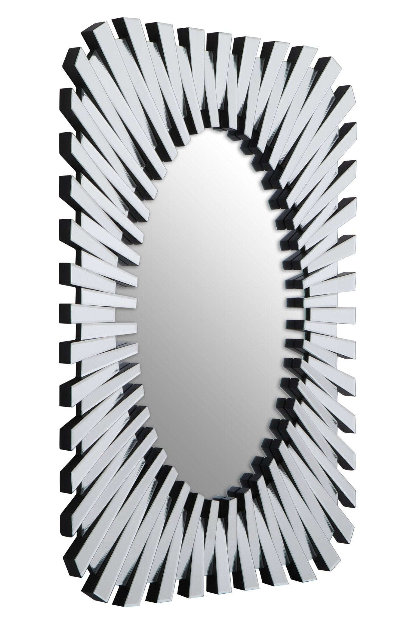 Jade Silver Rectangular Sunburst Wall Mirror | Luxury Home Accessories | Heulog Glow