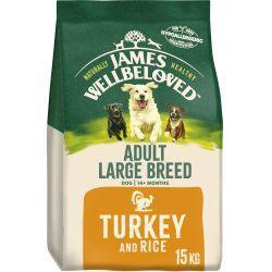 James Wellbeloved Adult Large Breed Dry Dog Food Turkey & Rice 15kg | Luxury Home Accessories | Heulog Glow