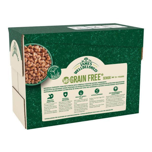 James Wellbeloved Cat Senior 11+ Grain Free Turkey in Gravy Pouches 12 x 85g | Luxury Home Accessories | Heulog Glow