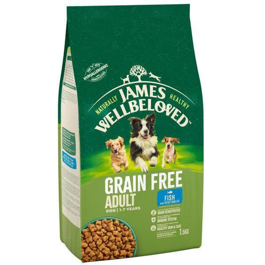 James Wellbeloved Dog Adult Grain Free Fish & Veg 1.5kg | Luxury Home Accessories | Heulog Glow