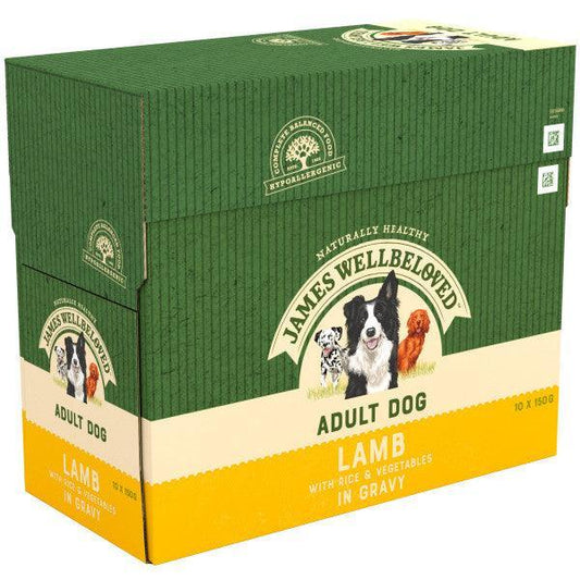 James Wellbeloved Dog Adult Lamb Grvy Pch 4x10x150g | Luxury Home Accessories | Heulog Glow