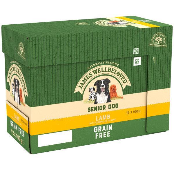 James Wellbeloved Dog Senior Grain Free Lamb Grv Pch 4x12x100g | Luxury Home Accessories | Heulog Glow