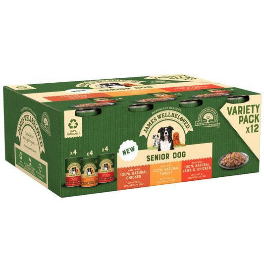 James Wellbeloved Dog Senior Mix Loaf Tin 12x400g | Luxury Home Accessories | Heulog Glow